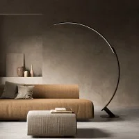 Kundalini Kyudo Floor Lamp with Dimmable and Sliding Arc LED Kundalini Kyudo Floor Lamp with Dimmable and Sliding Arc LED