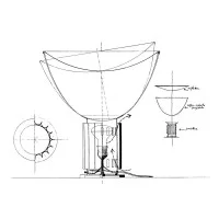 Flos Glass Diffuser with Reflector for Taccia LED or Halo Flos Glass Diffuser with Reflector for Taccia LED or Halo