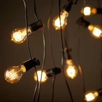 String Light 5 Lampholder E27 5 mt Outdoor Extendable Black String Light 5 Lampholder E27 5 mt Outdoor Extendable Black