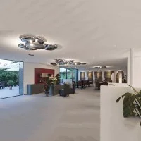 Artemide Skydro Dimmable LED Ceiling Lamp in Aluminum