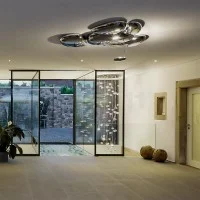 Artemide Skydro Dimmable LED Ceiling Lamp in Aluminum