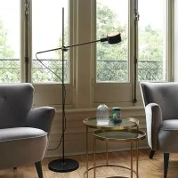 Oluce G.O. Minimalist Adjustable Historical LED Floor Lamp