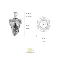 Slamp ARIA 50 S Radial LED Suspension Lamp By Zaha Hadid