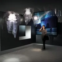 Slamp ARIA 70 L Lampada Radiale LED da Sospensione By Zaha Hadid