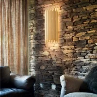 Ideal Lux Pan Elegant Wall Lamp with Golden Metallic Tubes