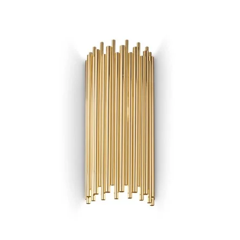 Ideal Lux Pan Elegant Wall Lamp with Golden Metallic Tubes