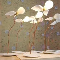 Ingo Maurer Lucellino Iconic Table Lamp with Goose Feather Wings