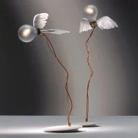 Ingo Maurer Lucellino Iconic Table Lamp with Goose Feather Wings