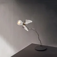 Ingo Maurer Lucellino Iconic Table Lamp with Goose Feather Wings