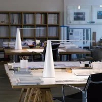 Martinelli Luce Elica Adjustable LED Table Lamp in Aluminum