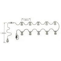 String Lights Black 10 Lampholder E27 11.5 mt Extendable LED 7W String Lights Black 10 Lampholder E27 11.5 mt Extendable LED 7W