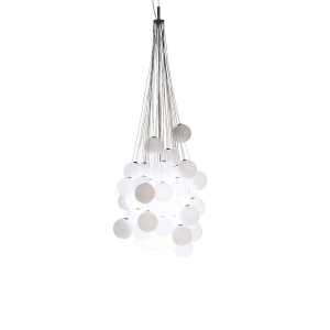 Luceplan Stochastic 48 Sfere Lampada Modulare da Sospensione Bianco