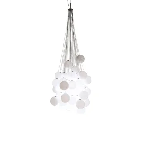 Luceplan Stochastic 48 Sfere Lampada Modulare da Sospensione Bianco