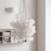 Luceplan Stochastic 48 Spheres Modular Suspension Lamp White