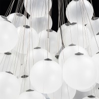 Luceplan Stochastic 72 Spheres Modular Suspension Lamp White