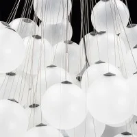 Luceplan Stochastic 72 Spheres Modular Suspension Lamp White