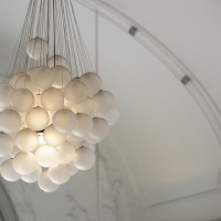 Luceplan Stochastic 72 Spheres Modular Suspension Lamp White