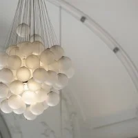 Luceplan Stochastic 72 Spheres Modular Suspension Lamp White