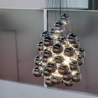 Luceplan Stochastic 72 Spheres Modular Suspension Lamp White