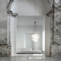 Luceplan Stochastic 72 Spheres Modular Suspension Lamp White