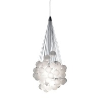 Luceplan Stochastic 72 Spheres Modular Suspension Lamp White