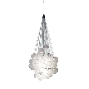 Luceplan Stochastic 72 Spheres Modular Suspension Lamp White