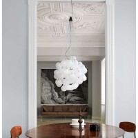 Luceplan Stochastic 72 Spheres Modular Suspension Lamp White