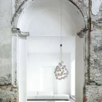 Luceplan Stochastic 72 Spheres Modular Suspension Lamp White