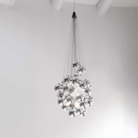 Luceplan Stochastic 72 Spheres Modular Suspension Lamp White