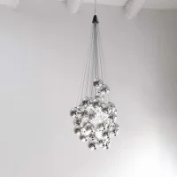 Luceplan Stochastic 72 Spheres Modular Suspension Lamp White