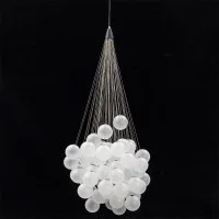 Luceplan Stochastic 72 Spheres Modular Suspension Lamp White