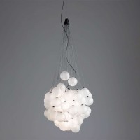 Luceplan Stochastic 72 Spheres Modular Suspension Lamp White