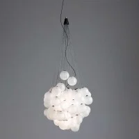 Luceplan Stochastic 72 Spheres Modular Suspension Lamp White