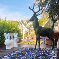 Qeeboo Sherwood Cervo Decorativo con Lampadario per Esterno