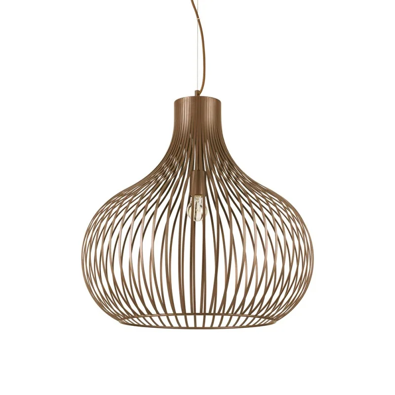 Ideal Lux Onion Suspension Lamp with Brown Metallic Effect Ideal Lux Onion Suspension Lamp with Brown Metallic Effect
