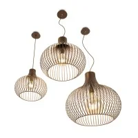 Ideal Lux Onion Suspension Lamp with Brown Metallic Effect