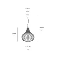 Ideal Lux Onion Suspension Lamp with Brown Metallic Effect