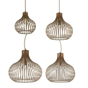Ideal Lux Onion Suspension Lamp with Brown Metallic Effect