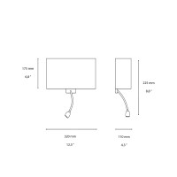 Ideal Lux Hotel Applique LED Biemissione con Braccio Flessibile