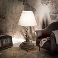 Ideal Lux Chalet Lampada da Tavolo con Elementi Dipinti a Mano