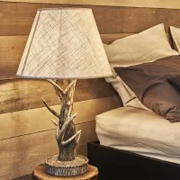 Ideal Lux Chalet Lampada da Tavolo con Elementi Dipinti a Mano