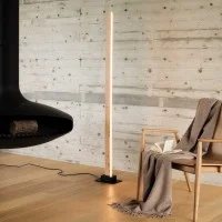 Ideal Lux Craft Dimmable LED Floor Lamp in Natural Wood