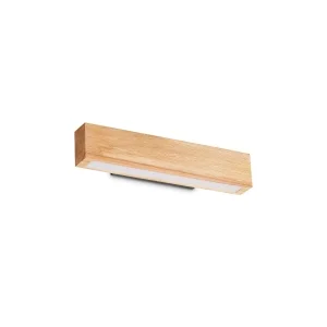 Ideal Lux Craft Linear LED Wall Lamp in Natural Wood