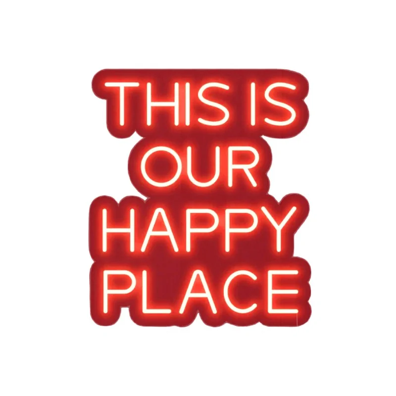 Insegna Luminosa Colorata al Neon THIS IS OUR HAPPY PLACE Insegna Luminosa Colorata al Neon THIS IS OUR HAPPY PLACE