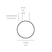 Artemide Discovery Vertical 140 LED Suspension Lamp with App