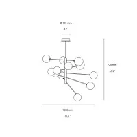 Ideal Lux Equinoxe SP8 Lampada da Sospensione con Diffusori Sferici