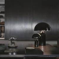 Oluce Atollo 238 Nero Lampada da Tavolo a Luce Diretta e Riflessa