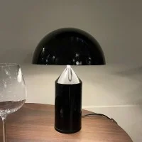 Oluce Atollo 238 Nero Lampada da Tavolo a Luce Diretta e Riflessa