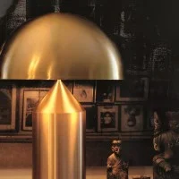 Oluce Atollo 238 Oro Lampada da Tavolo a Luce Diretta e Riflessa