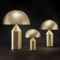 Oluce Atollo 238 Oro Lampada da Tavolo a Luce Diretta e Riflessa
